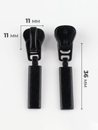 Бегунок для молнии «Трактор», №5, прямоугольный, 10 шт., чёрный - Фото 3