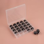 Набор шпулек с нитками, в органайзере, d=20 мм, 25 шт., чёрный - Фото 2