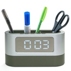 Часы настольные электронные, с органайзером, календарем, будильником, секундомером, 3ААА - фото 867228