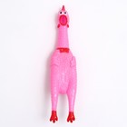 Игрушка пищащая "Задумчивая курица" для собак, 28 см, розовая - Фото 2