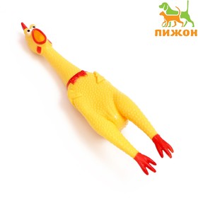 Игрушка пищащая "Задумчивая курица XL" для собак, 41 см, жёлтая