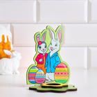 Подставка для яйца пасхальная «Кролики», фанера, разноцветная - Фото 1