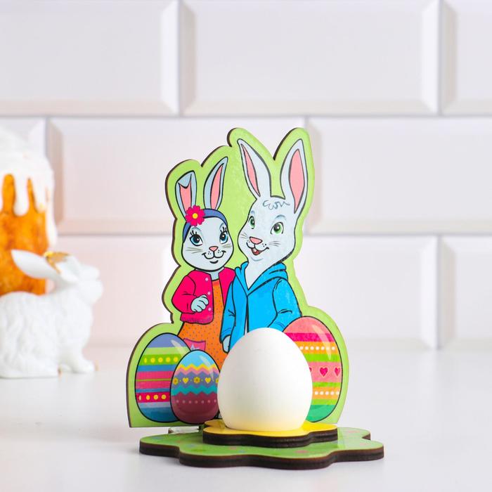 Подставка для яйца "Кролики", фанера - фото 1927671128