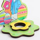 Подставка для яйца пасхальная «Кролики», фанера, разноцветная - Фото 3