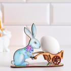 Подставка для яйца "Кролик с тележкой", фанера - фото 4322827