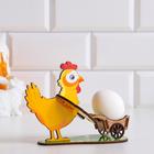 Подставка для яйца "Курица с тележкой", фанера - фото 9261092