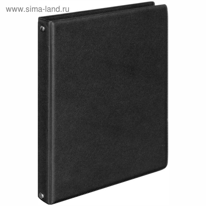 Тетрадь на кольцах А5, 160 листов клетка, 2 блока, обложка ПВХ, черная - Фото 1