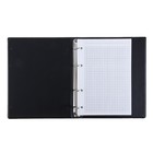 Тетрадь на кольцах А5, 160 листов клетка, 2 блока, обложка ПВХ, черная - Фото 2