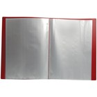 Папка с 40 прозрачными вкладышами А4, 600мкм, красная - Фото 2