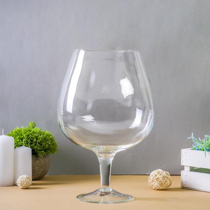 Ваза «Натали-2», бренди на средней ножке, 5 л, 31×20 см, d=13 см, стекло, прозрачная - Фото 1