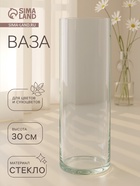 Ваза «Трубка 107», 2.4 л, 30×10.7 см, стекло, прозрачная - Фото 1