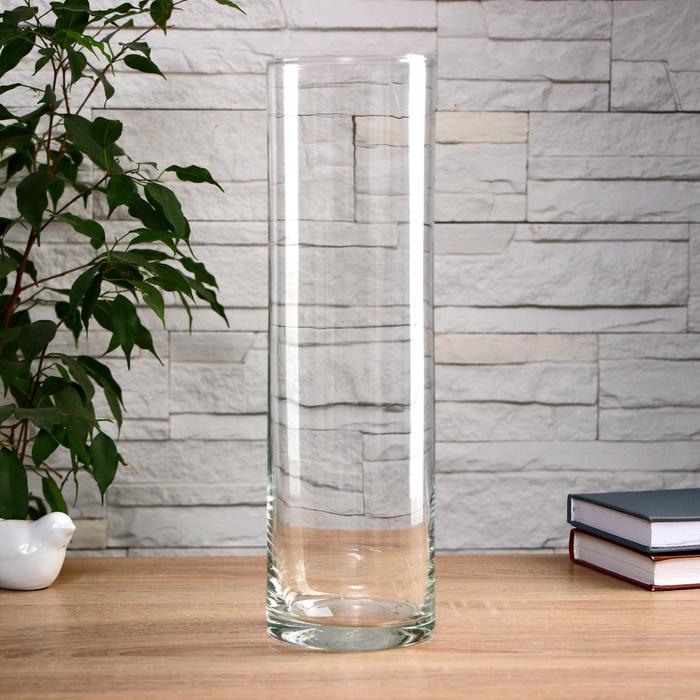 Ваза «Трубка», 2.7 л, 35×10.7 см, стекло, прозрачная - Фото 1
