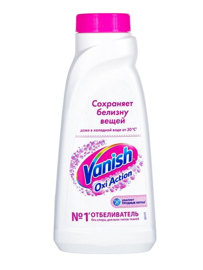 Пятновыводитель, Vanish Oxi Action, «Кристальная белизна», гель, для белых тканей, 450 мл