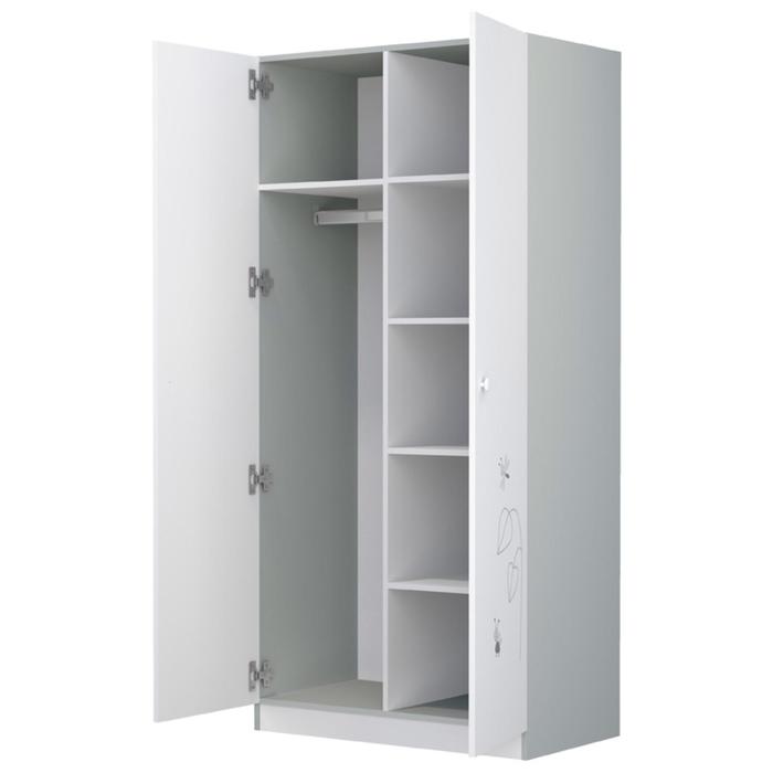 Шкаф French, двухсекционный, 190х89,8х50 см, цвет белый/серый - фото 1907212425
