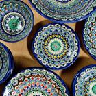 Набор столовой посуды узбекский Риштанская керамика, 19 предметов, синяя - Фото 3