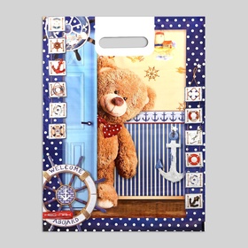 Пакет подарочный «Тедди», полиэтиленовый с вырубной ручкой, 30?40 см, 60 мкм (комплект 25 шт)