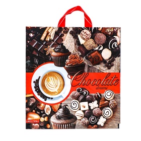 Пакет «Кофе и шоколад», полиэтиленовый с петлевой ручкой, 38?40 см, 40 мкм (комплект 25 шт)