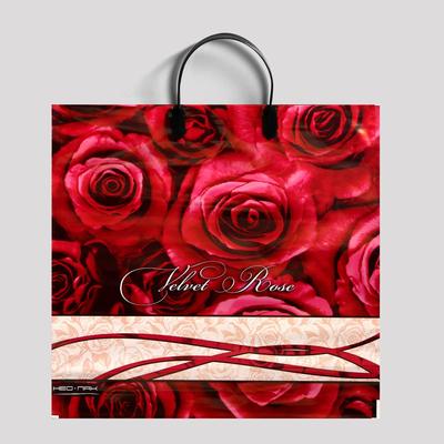 Пакет «Бархатные розы», полиэтиленовый с пластиковой ручкой, 37×35 см, 90 мкм