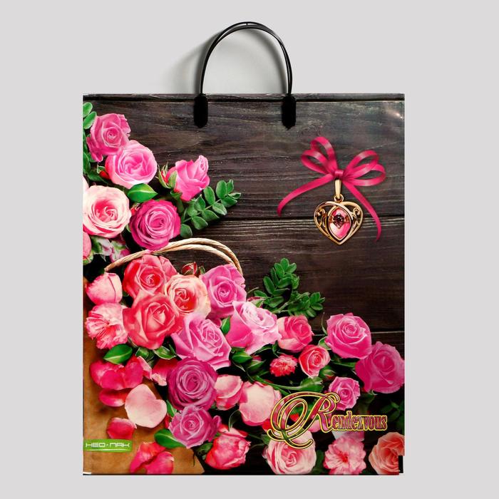 Пакет «Рандеву», полиэтиленовый с пластиковой ручкой, 38×44 см, 90 мкм - Фото 1