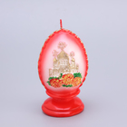 Свеча фигурная малая "Пасхальное яйцо с храмом", 5,5х9 см, 95 гр МИКС - фото 9571352