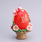 Свеча фигурная большая "Пасхальное яйцо в корзинке", 9,5х14,5 см, 220 гр - фото 9824544