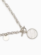 Кулон «Цепь» перламутровый медальон, бежевый в серебре, 42 см - Фото 3