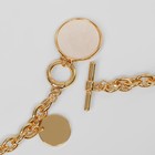 Кулон «Цепь» перламутровый медальон, цвет бежевый в золоте, 42 см - фото 6401030