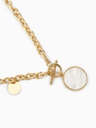 Кулон «Цепь» перламутровый медальон, цвет бежевый в золоте, 42 см - Фото 3