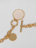 Кулон «Цепь» перламутровый медальон, цвет бежевый в золоте, 42 см - Фото 6