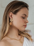 Кулон «Цепь» перламутровый медальон, цвет бежевый в золоте, 42 см - Фото 8