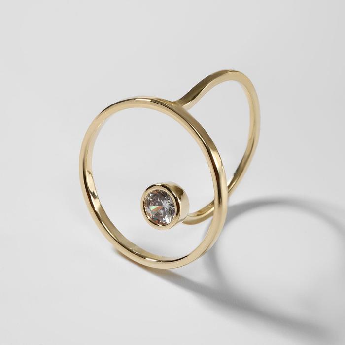 Кольцо «Тренд» круг, белое в золоте, безразмерное - Фото 1