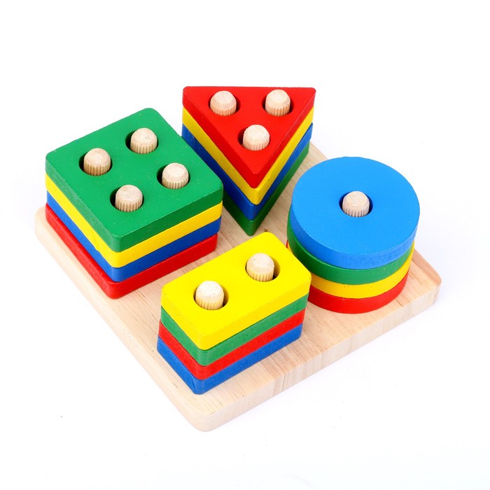 Детская развивающая пирамидка «Собери сам» 12×12×5.7 см, МИКС - Фото 1