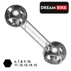 Ключ Dream Bike «косточка», 10 размеров, 6-15 мм, цинковый сплав - фото 318493340