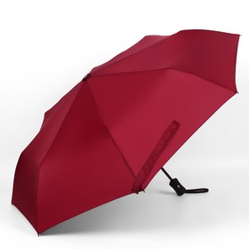 Зонт автоматический, 3 сложения, 8 спиц, R = 48 см, цвет красный