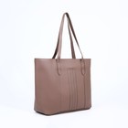 Сумка-шопер на молнии, цвет коричневый - фото 24113615