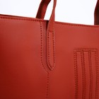 Сумка-шопер на молнии, цвет коричневый - фото 21236193