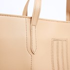 Сумка-шопер на молнии, цвет бежевый - фото 21236198