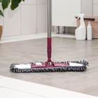 Швабра для мытья пола плоская Raccoon, насадка из микрофибры букли 41×12 см, стальная телескопическая ручка 77-130 см - Фото 1