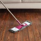 Швабра для мытья пола плоская Raccoon, насадка из микрофибры букли 41×12 см, стальная телескопическая ручка 77-130 см - Фото 10