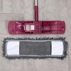 Швабра для мытья пола плоская Raccoon, насадка из микрофибры букли 41×12 см, стальная телескопическая ручка 77-130 см - Фото 4