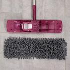 Швабра для мытья пола плоская Raccoon, насадка из микрофибры букли 41×12 см, стальная телескопическая ручка 77-130 см - Фото 5