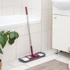 Швабра для мытья пола плоская Raccoon, насадка из микрофибры букли 41×12 см, стальная телескопическая ручка 77-130 см - Фото 6
