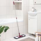 Швабра для мытья пола плоская Raccoon, насадка из микрофибры букли 41×12 см, стальная телескопическая ручка 77-130 см - Фото 7