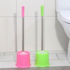 Ёршик для унитаза с подставкой, 13×53 см, цвет МИКС - Фото 4