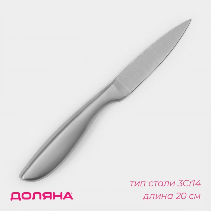 Нож для овощей кухонный Доляна Salomon, длина лезвия 9,5 см, цвет серебристый - фото 1908671970