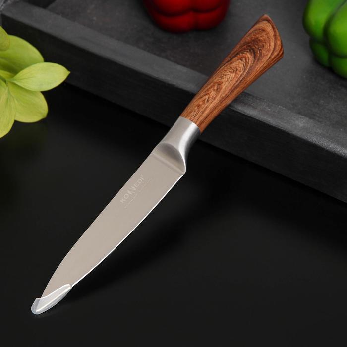 Нож универсальный Доляна Forest, лезвие 12,5 см, цвет коричневый - фото 1908671995