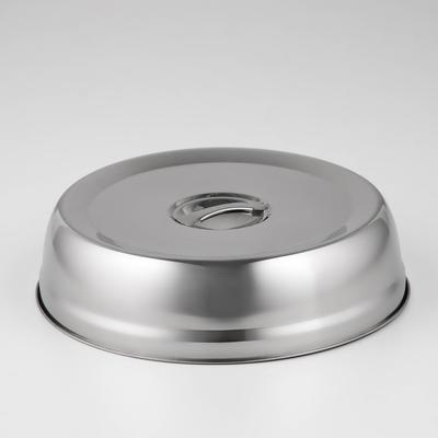 Крышка-Клош из нержавеющей стали, 24×26×6 см, круглая