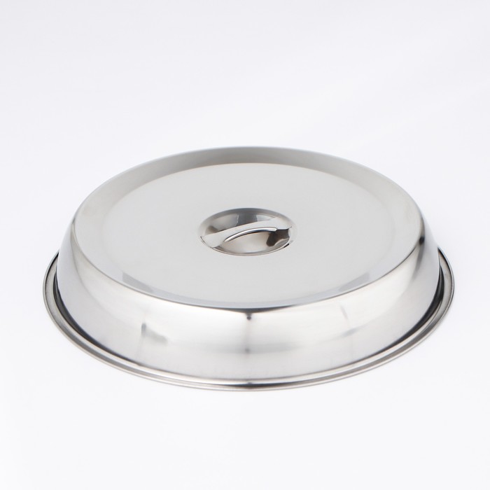 Крышка-Клош, 28×28×4.5 см, круглая, нержавеющая сталь - Фото 1