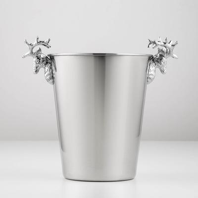 Ведро для льда, 5 л, 29×20×27 см, нержавеющая сталь, хромированное