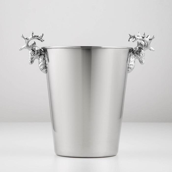 Ведро для льда, 5 л, 29×20×27 см, нержавеющая сталь, хромированное - Фото 1